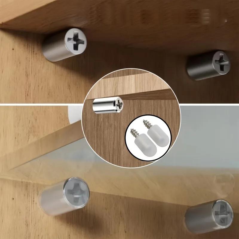 50pcs Self Tapping Screw Layer Plate Holder Wardrobe Septum Brackets Fixed Screws Shelf Support Pegs with Non-Slip Sleeves Wholesale