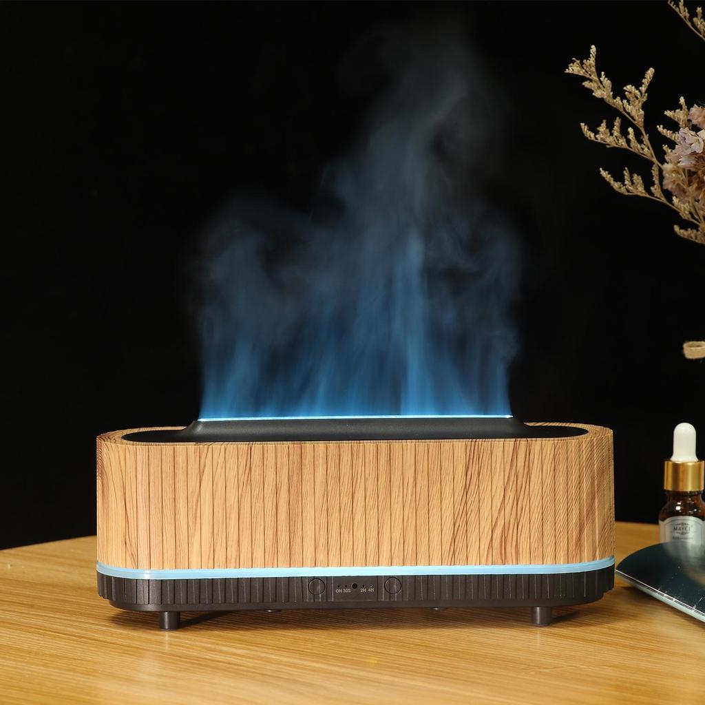 3D Flame Aromatherapy Humidifier for Home and Office - Low Noise, Ideal for Bedrooms and Desktops.