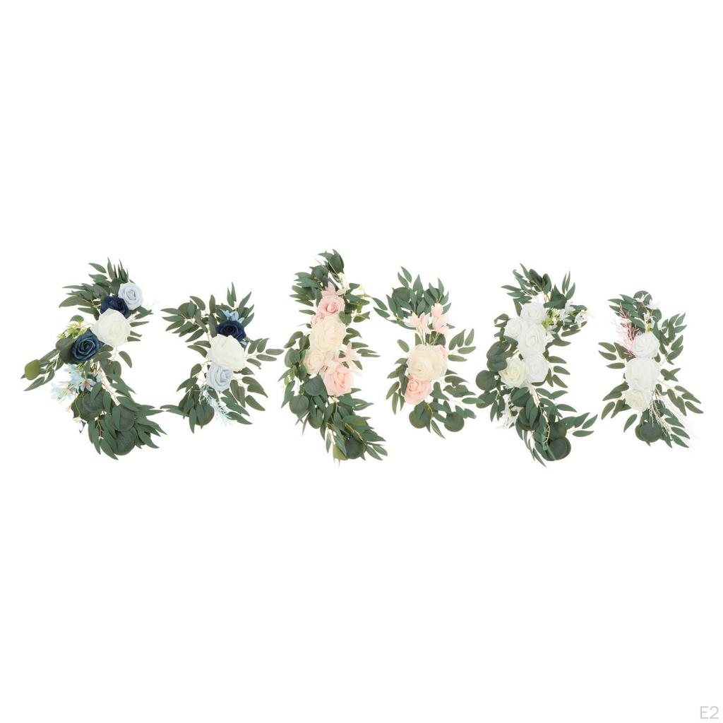 2 Pieces Silk Wedding Arch Flowers, Flowers Swag Garland Hanging Display Plant for Sign Holiday