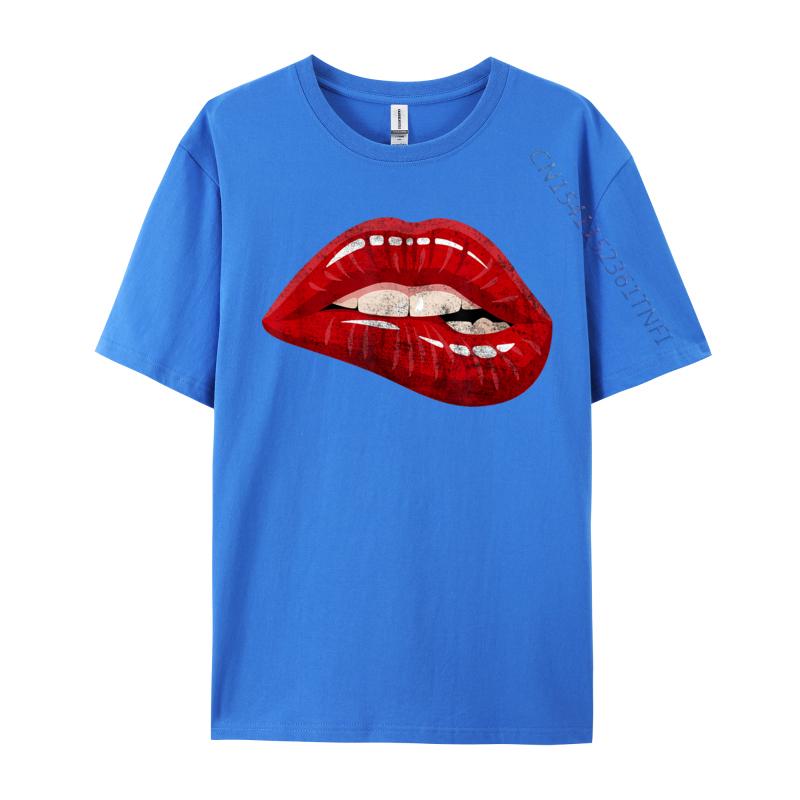 Unisex Is Unisex Is Illustration Red Biting Lips Luxury Designer TShirts Hip Hop Sweatshirts Loose Cotton ONeck Unisexs