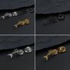 Hollow Design Fish Bone Badge Stainless Steel Fish Skeleton Lapel Pin  Suit Decoration
