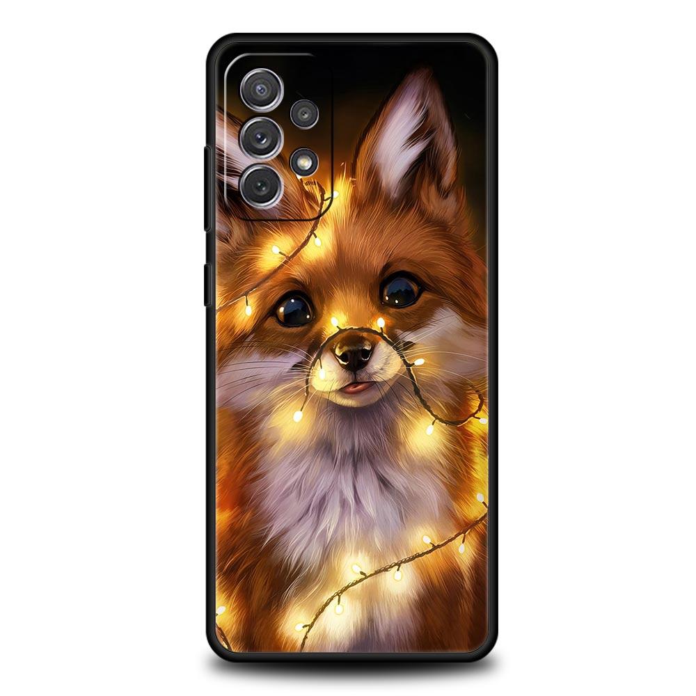 Cute Cartoon Animal Fox Phone Case For Samsung Galaxy A13 A52 A33 5G A53 A73 A23 A03s A21s A51 A71 A31 A11 A41 M21 M31 A01 Cover