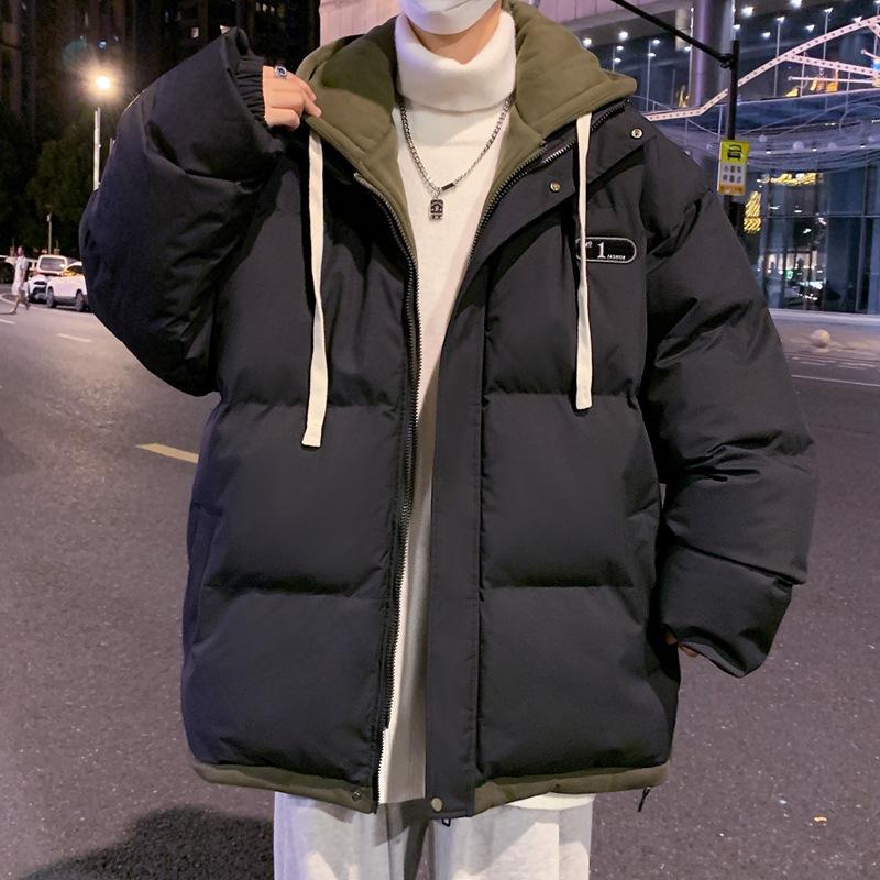 New Autumn and Winter Leisure Sports Versatile Men and Women Couple Cotton Clothes Fake Two Hooded Thickened Warm Cotton Coat