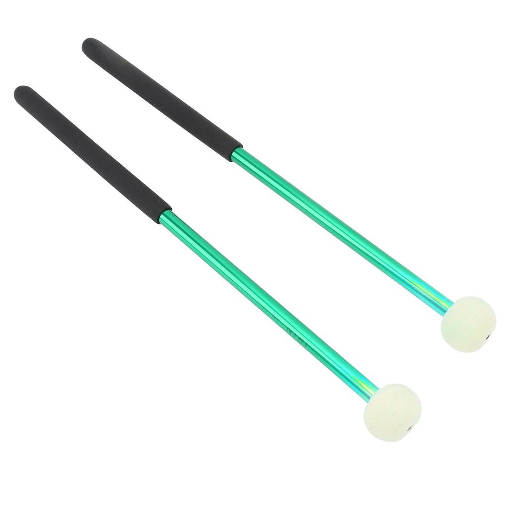 2 Pcs Timpani Mallet Soft Wool Felt Head Anti Slip Rubber Handle Alloy Percussion Stick