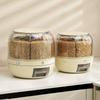 Rotating Multi-Grid Rice and Cereal Storage Container - Insect & Moisture-Proof, Sealed Plastic Jar
