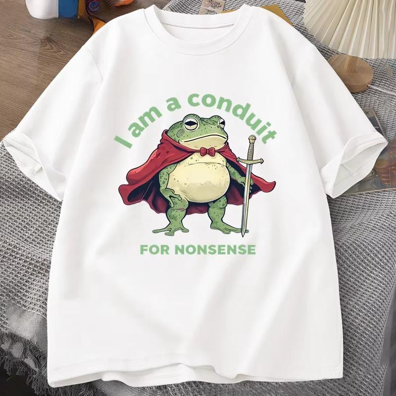Ich bin ein Kanal für Unsinn T-Shirt Unisex Damen Lustige Frosch Weirdcore Sprüche T-Shirt Tee Erwachsene Unisex Grafik Humor Unisex Kleidung