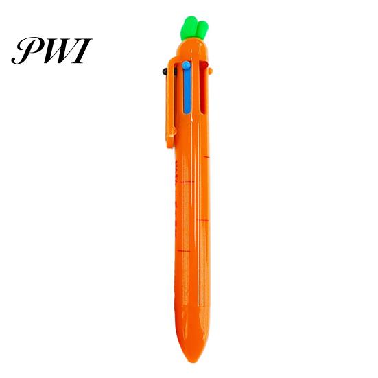 Signing Pen Creative Carrot Shape Ballpoint 6 Color Stationery Retractable Smooth Writing for School Novelty Carrot Set