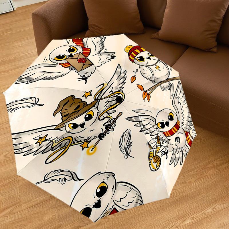 1 ks Magická deštníková sova - 8 žeber vyztužená, automatické otevírání, lehká a odolná, roztomilý módní doplněk pro venkovní použití, D2694