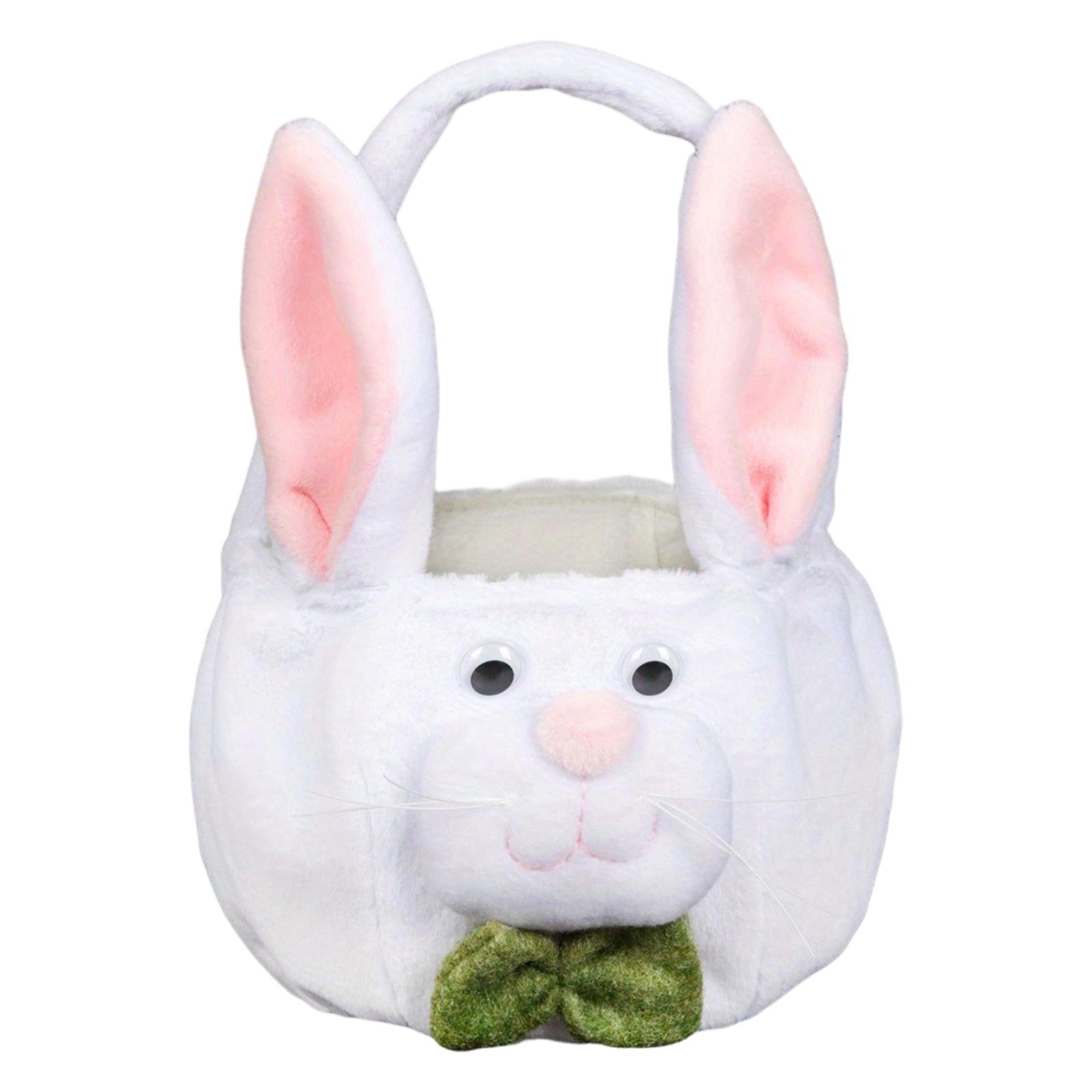 

Easter Bags; Decorative Eggs; Fuzzy Bunny Tote Bag With Floral Cartoon Candy Storage Gift Bag One Size белый