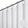 Linen Look Shower Curtain - Thick & Waterproof Bathroom Fabric with Plastic Hooks