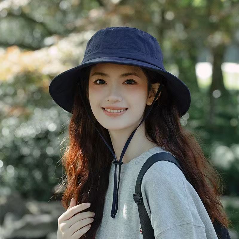 

Quick-drying waterproof outdoor hiking sun hat women s sun protection climbing mountain climbing hat men s sun bucket hat summer new Темно-синій
