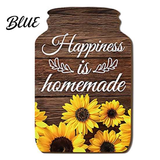 Indoor Wall Decoration Pieces Mason Jar Shape Decoration, Wooden Art with Sunflower Print, Decorative Wood Panels Retro Rustic Hanging Decor
