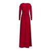 Women's Long Sleeve V Neck Maxi Dress with Side Slit Solid Color Split Hem Elegant Casual Dress for Daily Wear and Special Occasions