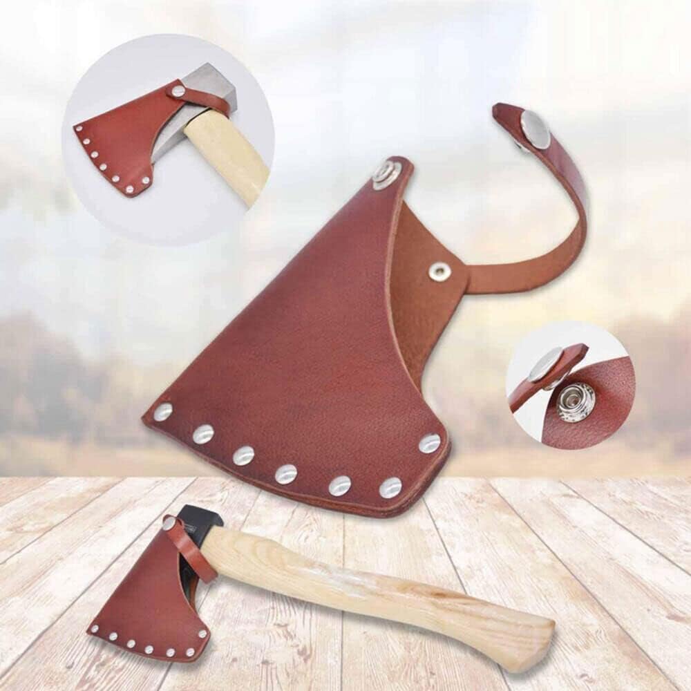 1PC Portable Leather Holder Lanyard Blade Sheath Head Cover For Axe Hatchet