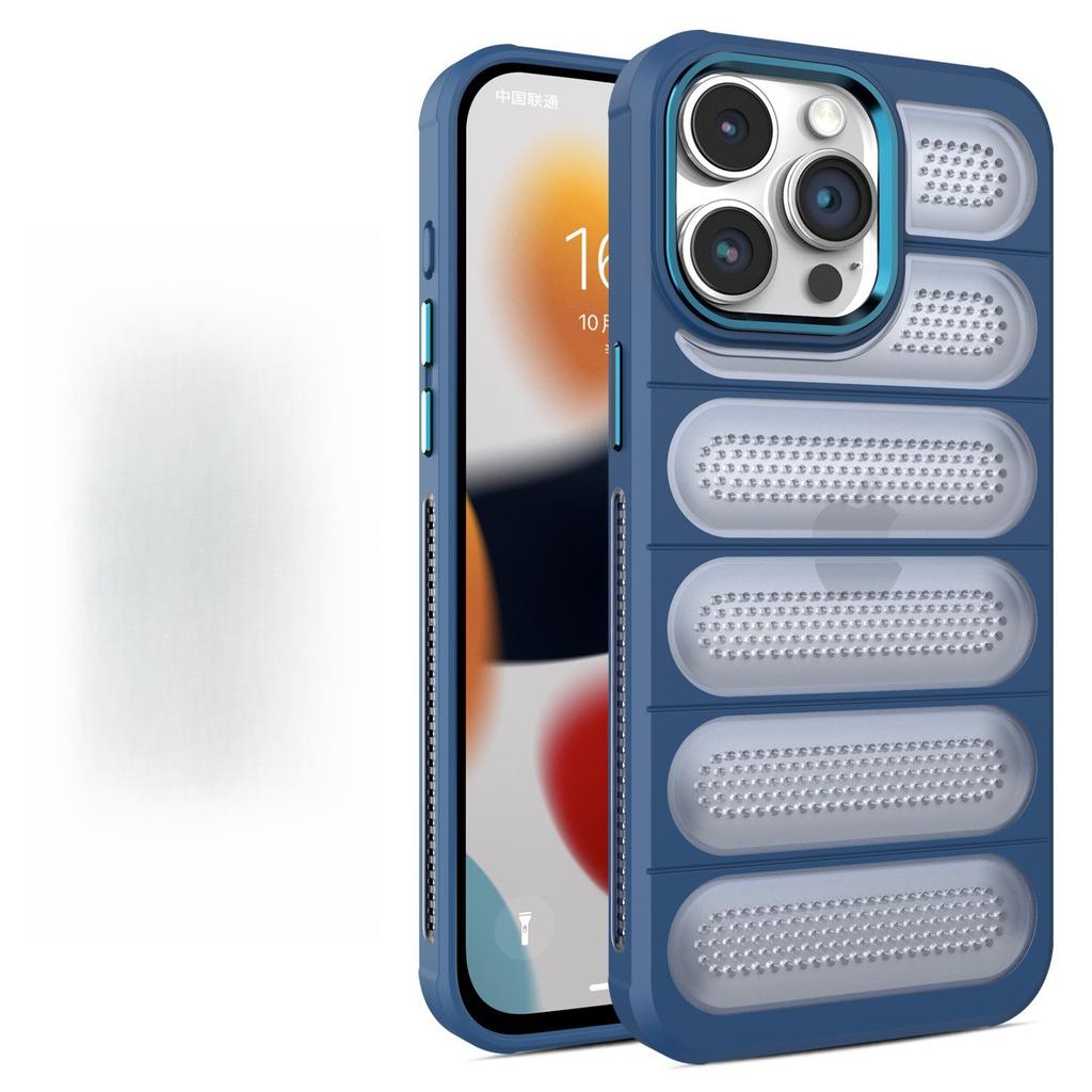 Applicable To IPhone16proMax Frosted Breathable Heat Dissipation Hole Mobile Phone Case Apple 15 Anti-fall Mesh Shell 14 Protective Cover