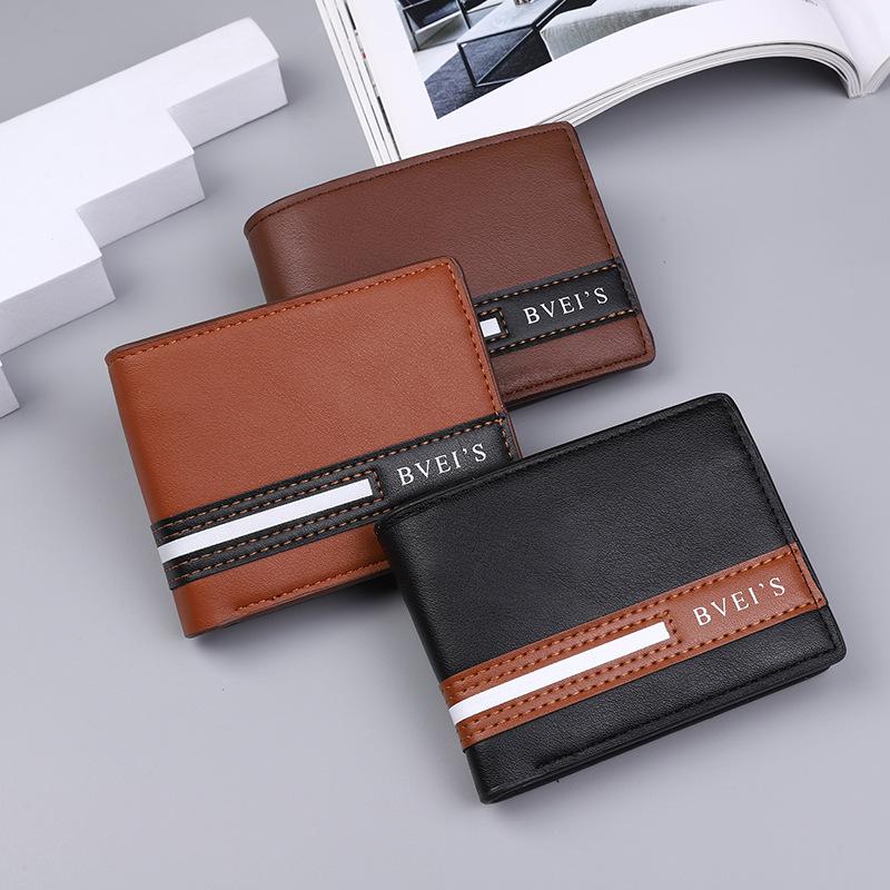 Men’s Leather Bifold Wallet RFID Blocking Short Wallet Slim Credit Card Holder ID Window Cash Pocket Casual Business Wallet