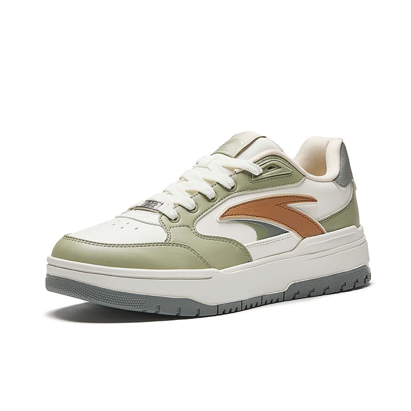 Anta 982 Slip Resistant Abrasion Resistant Low top Skateboard Shoes Men's White Green Brown 112448068-7