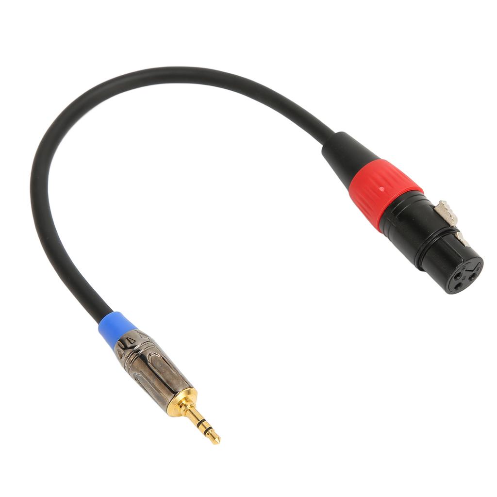 XLR to 3.5mm Stereo Microphone Cable 1.0 Feet Lossless Noise Reduction HiFi XLR Female to 1 8inch TRS Cable for Cameras