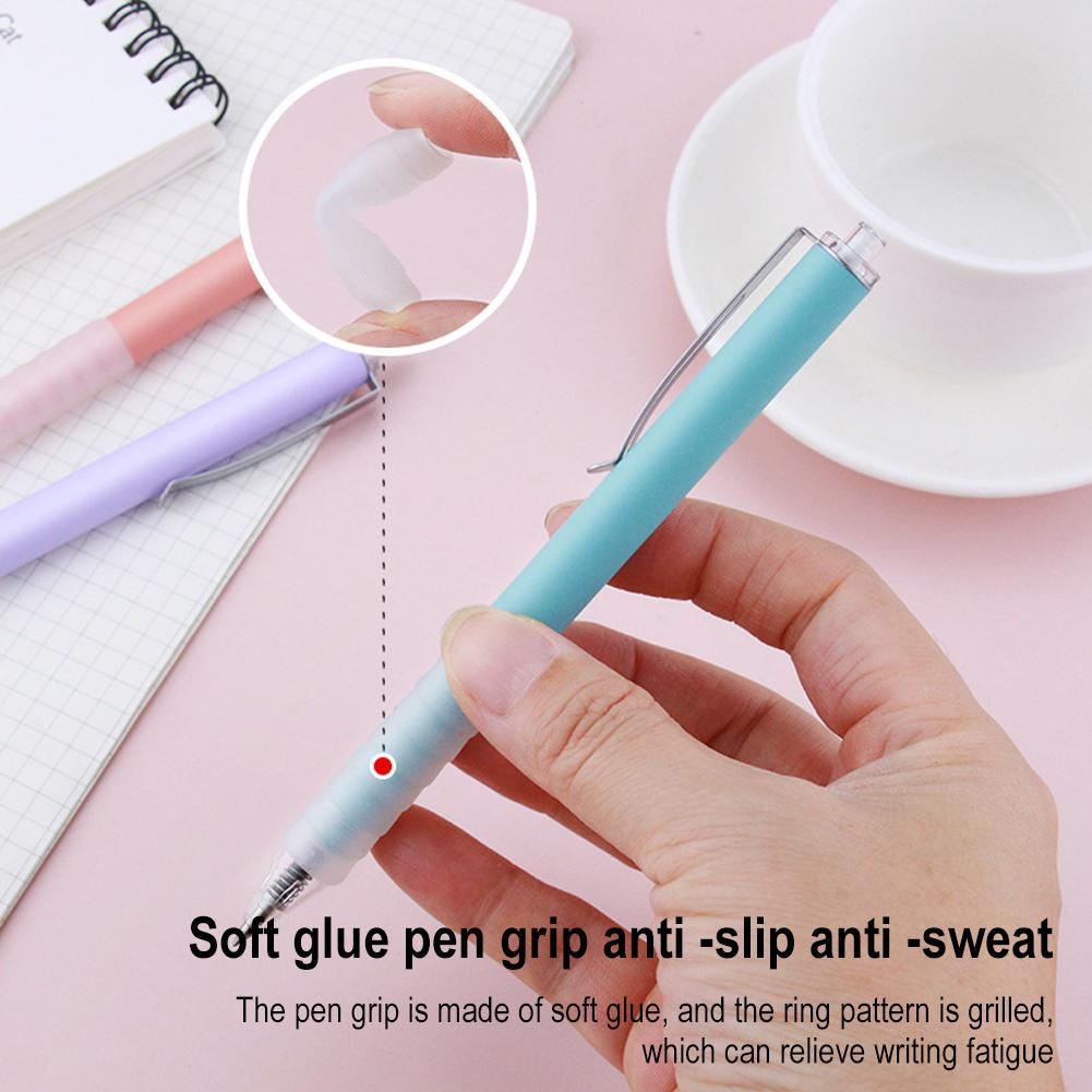 3pcs Press Gel Pen With Metal Pen Clip,Portable Soomthly Ink Pens,Simple Design Stationery Pen For School Office