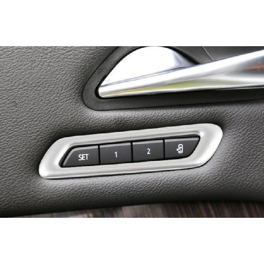 - Matte Silver Seat Memory Button Frame Cover Trim For Cadillac XT4 1PCS