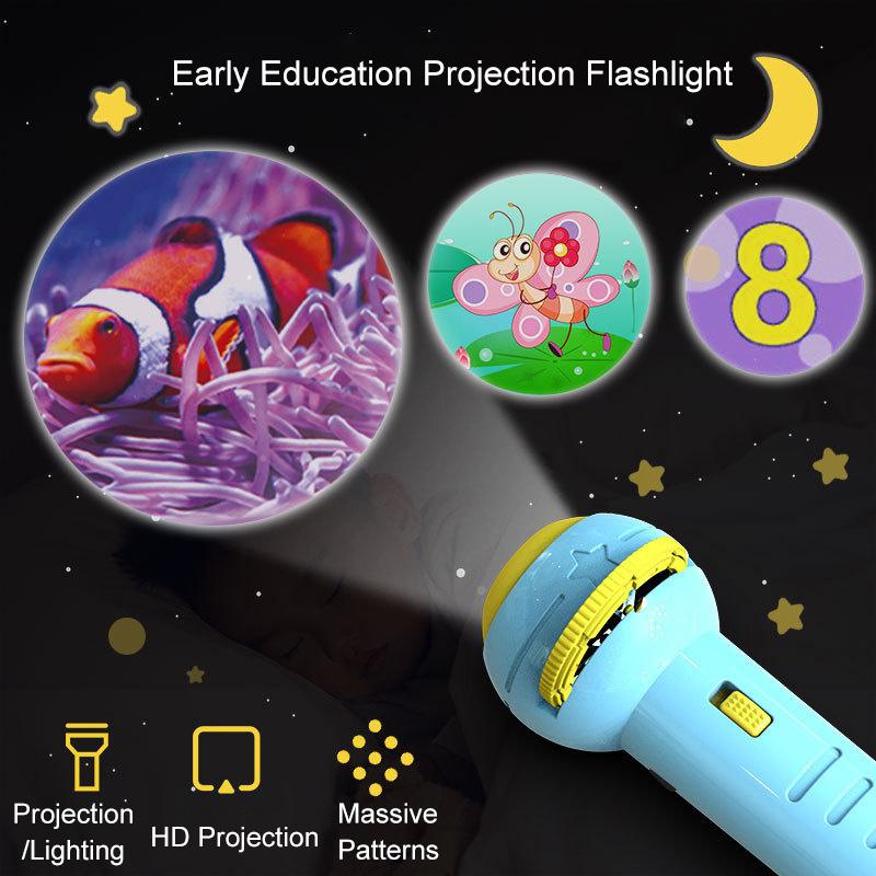 Lanterna cu Proiecție, Jucărie Educativă Luminoasă pentru Copii cu Diapozitive, Lampă cu Diapozitive, Jucărie Lampă de Noapte cu Imagini pentru Copii Băieți Fete