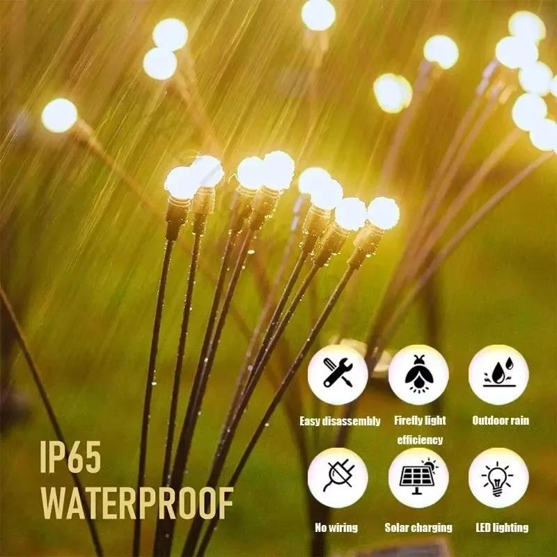 6/8/10 LED Solar Gartenleuchte Schwingende Solar Wasserdichte Glühwürmchenleuchte Außen Hof Terrasse Weihnachten Gartendekoration Warm & Mehrfarbig
