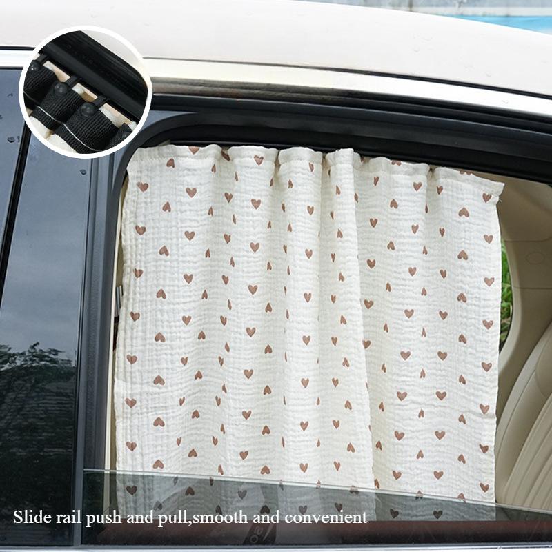 Cartoon Car Curtains Car Sunshade Side Curtains Embedded Rail Car with Sun Protection and Heat Insulation Sunshade for Kid Baby