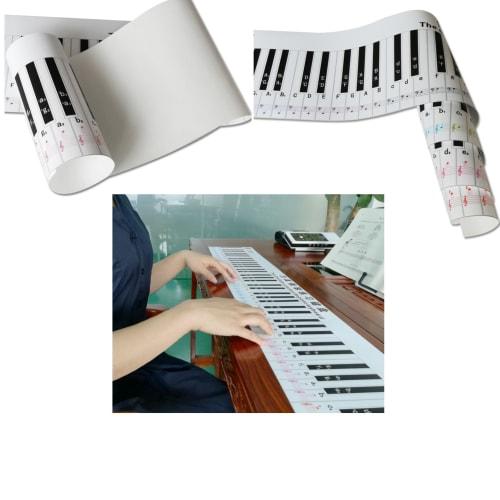 88-Key Paper Piano Keyboard Finger Simulation Practice Guide, Folding Teaching Note Chart, Portable Waterproof Electronic Piano Exercise Cardboard for