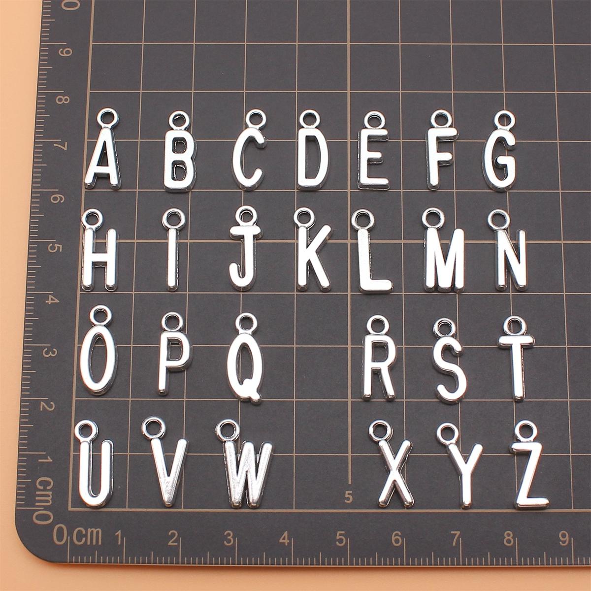 

WYSIWYG 26pcs 16mm Alphabet A-Z Letters Charms Antique Silver Color Pendants Making DIY Handmade Tibetan Finding Jewelry
