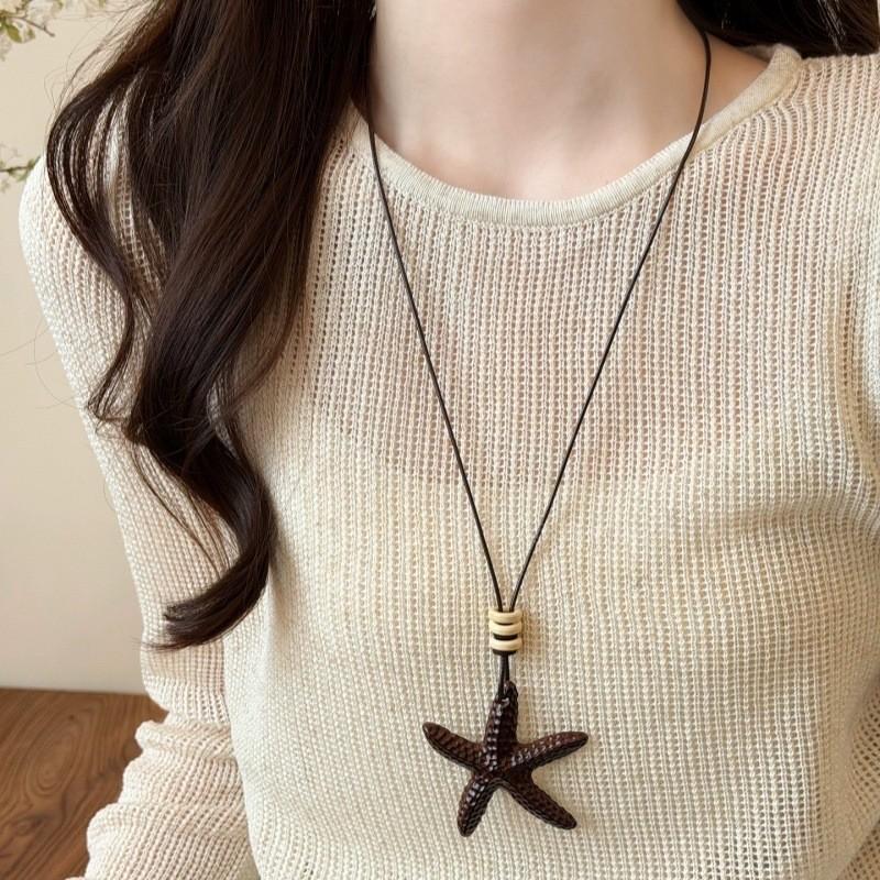 Retro Chinesischer Stil Kreis Anhänger Halskette für Damen - Leichter Luxus Pullover Kette, Herbst/Winter Accessoire