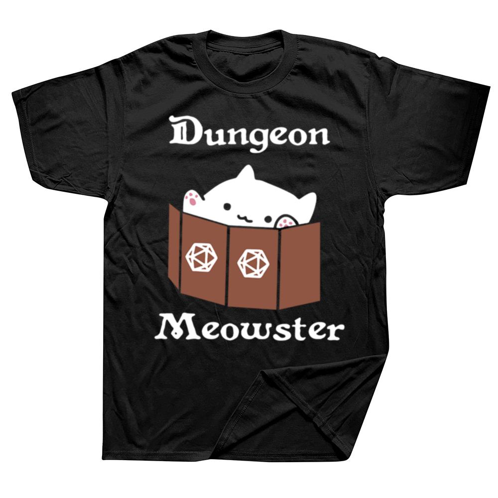 Dungeon and Dragon Meowster Men Women T Shirts Apparel Funny Tees TShirt Pure Cotton Gamer Lover Birthday Gift Clothing
