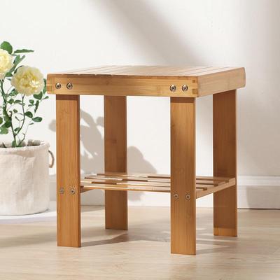 Zhushanxia Bamboo Folding Stool: Compact Round or Square Design for Home, Kids & Elderly