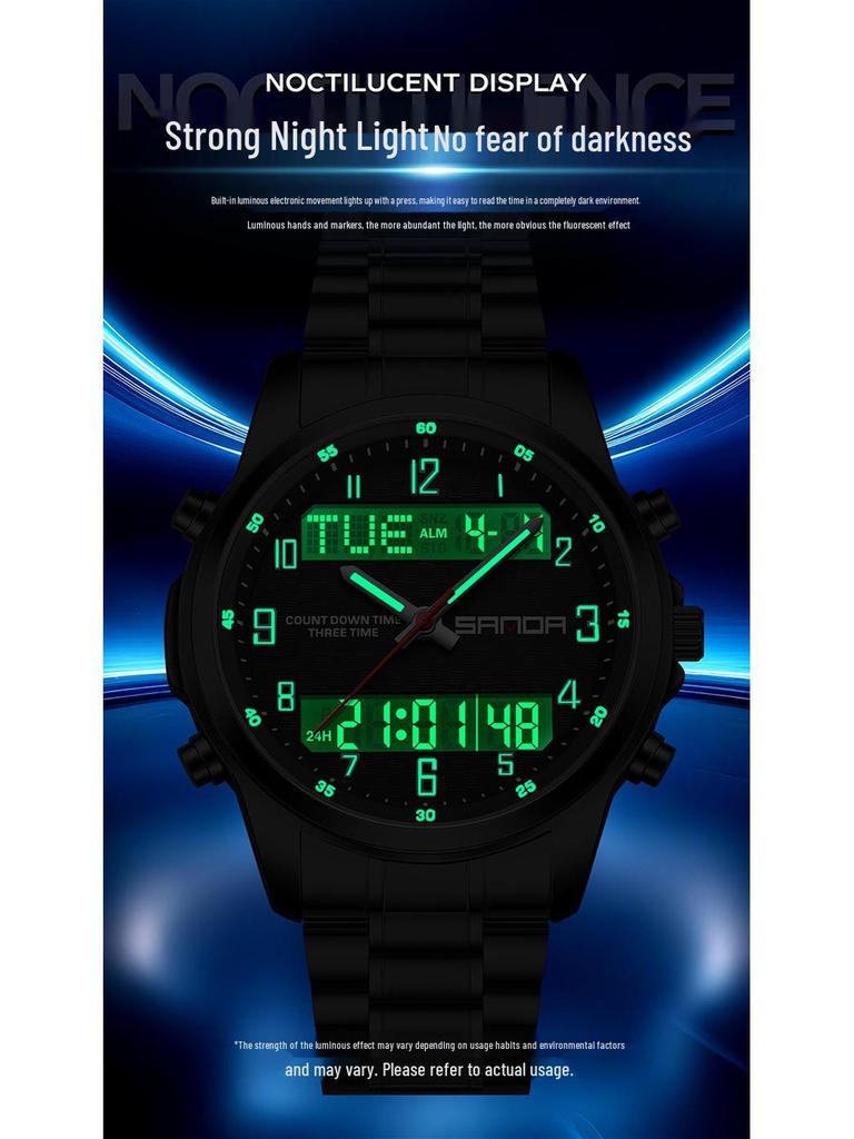 SAND Men's Multifunction Outdoor Sports Watch - 50M Waterproof, Luminous, with Snooze and Countdown Timer