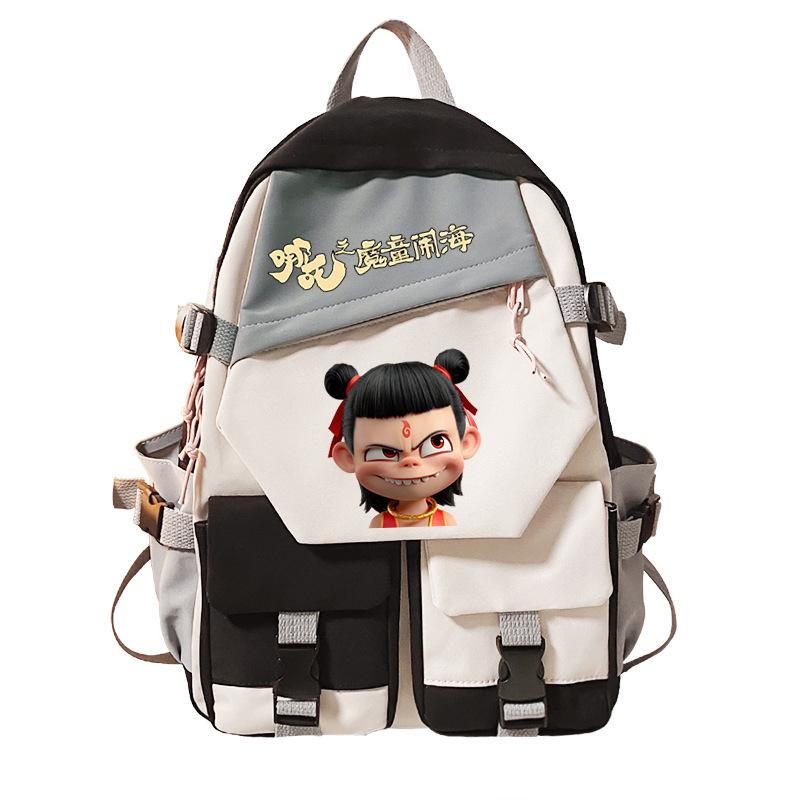 Nezha'S Devil'S Child Haohai Cartoon Super Cute Backpack For Men And Women High Value Large Capacity Ridge Protection Student School Bag
