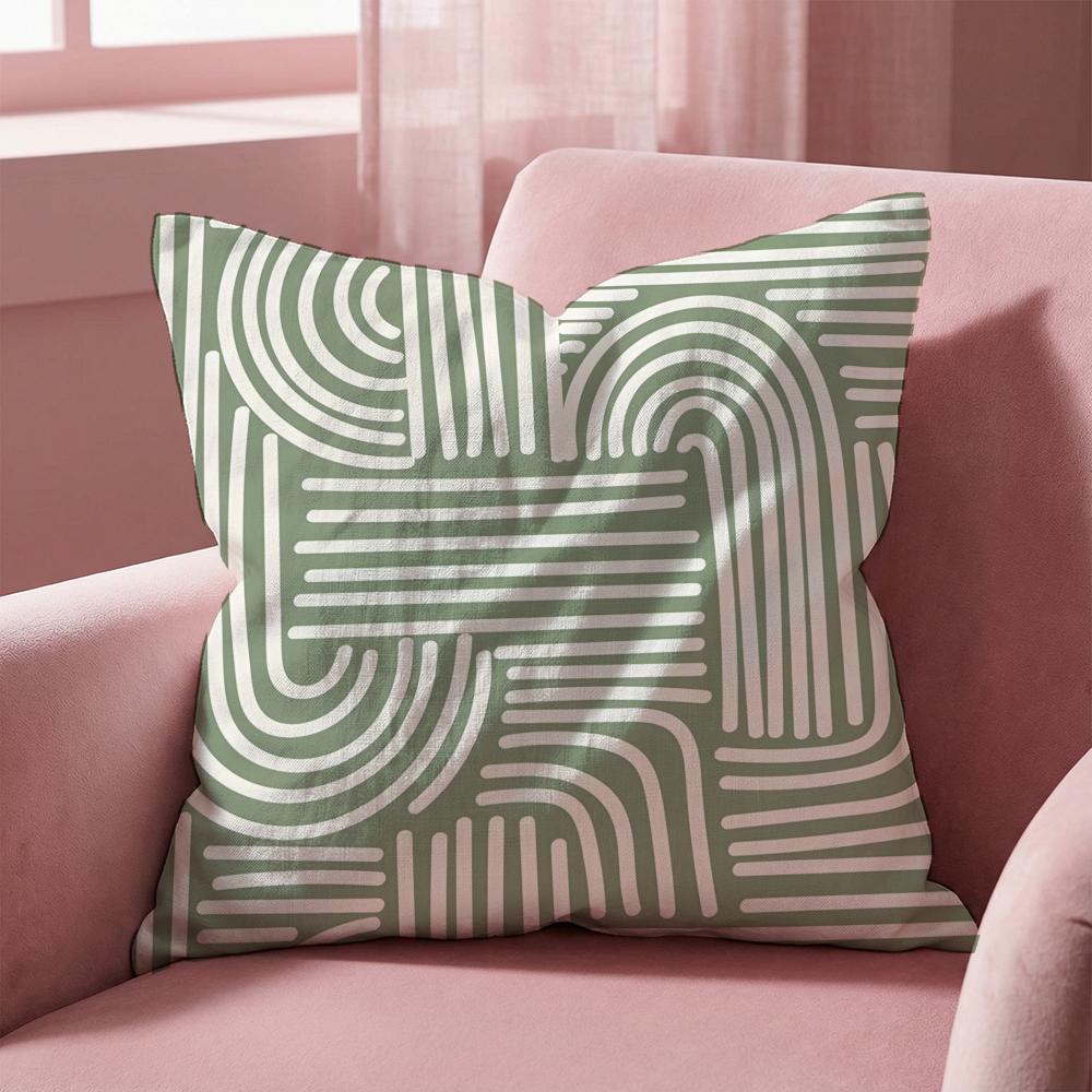 Geometric Line Texture Cushion Cover MultiScene Pillow Cover for Home Car Reversible Soft Durable for Daily Use