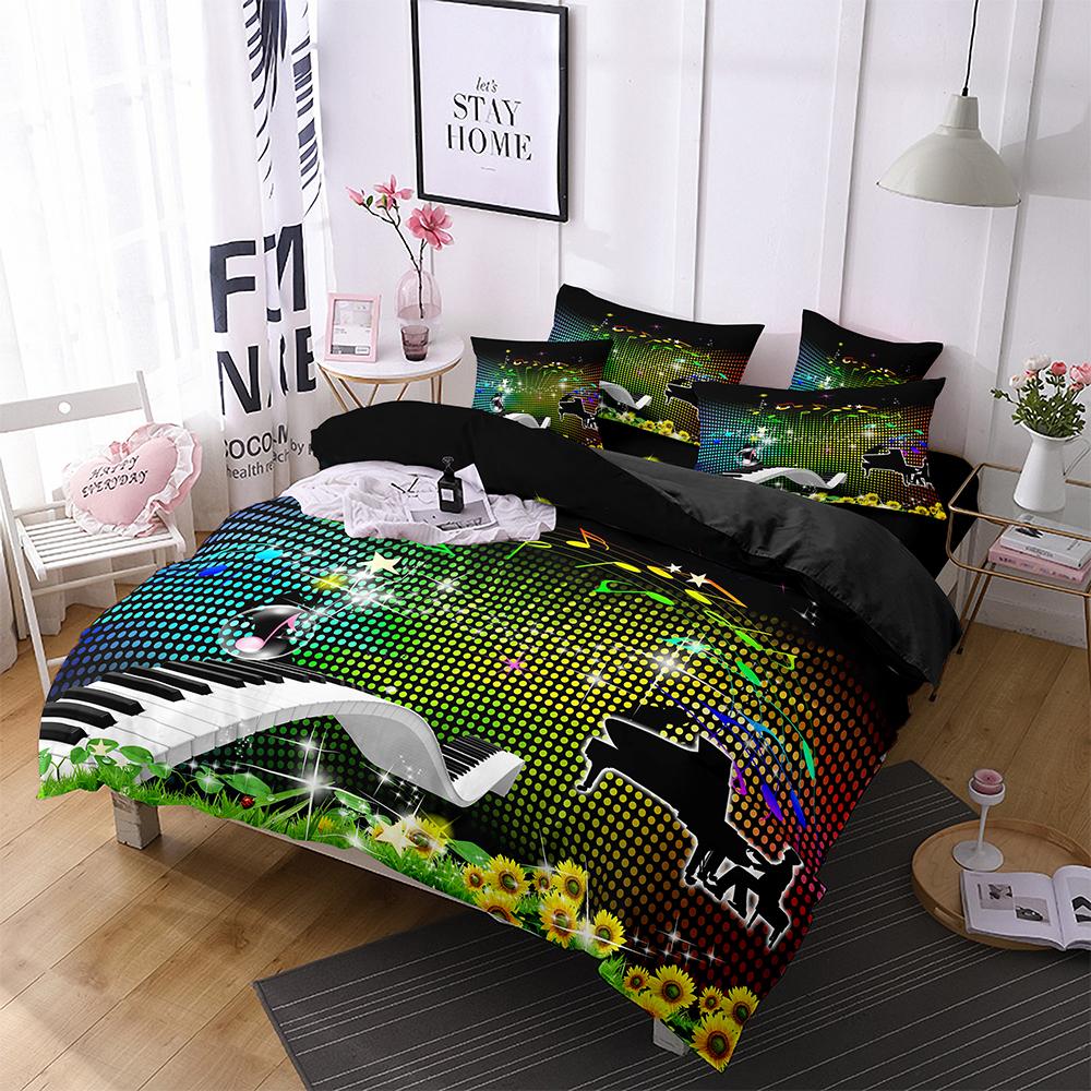 

Electric Guitar Print Comforter Sets Twin Music Instrument 3D Duvet Cover Teens Youngs Rocking Roll Guitar Lovers Bedding Sets EU single(135x200cm)