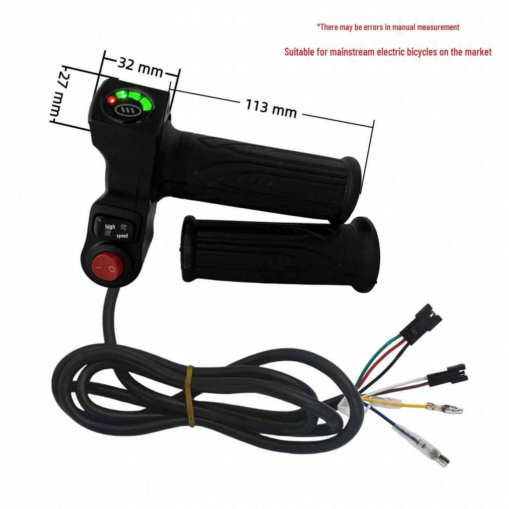 Four-Light Electric Vehicle Throttle Grip with Speed/Voltage Display