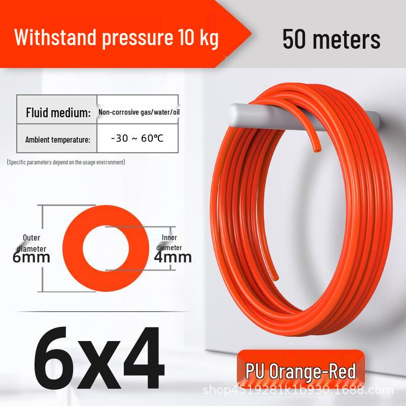 Zhuo Ji 8mm High-Pressure Transparent PU Air Hose for Air Compressors (Sizes: 4/6/10/12/14/16)