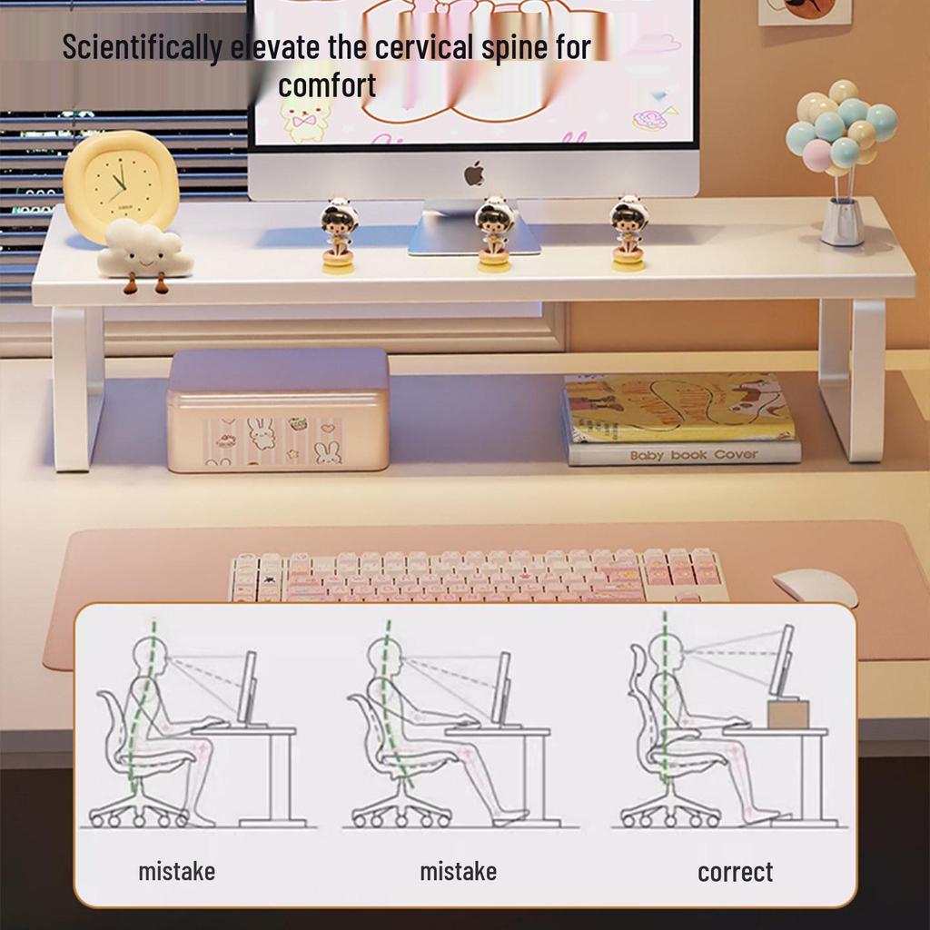 Monitor Stand with Cooling Base: Desktop and Laptop Lifting Bracket for Students