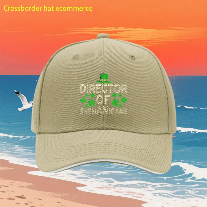 Director of Shenanigans Shamrock Baseball Cap Adjustable Polyester Casual St Patricks Day Gift Hat for Adults