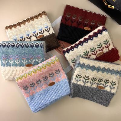Women's Red Knitted Wool Scarf: Thick, Warm & Versatile for Winter 2025