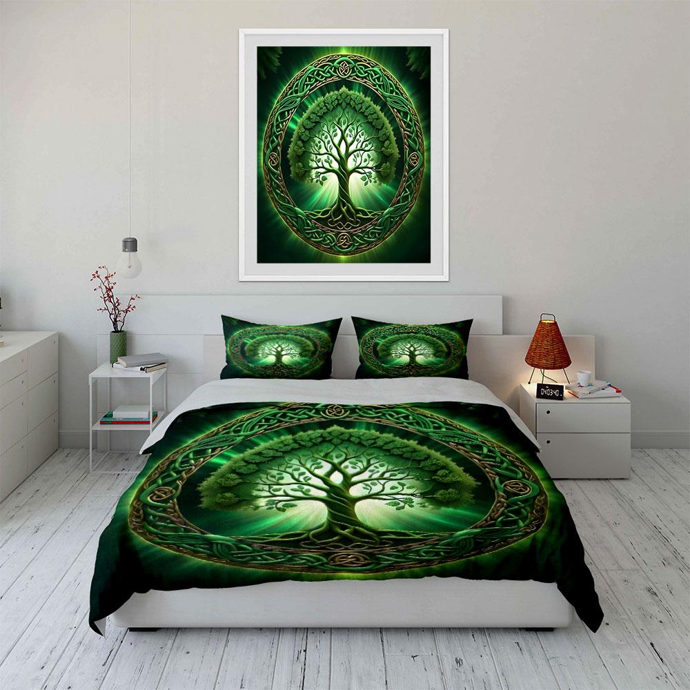 Nature-Inspired Celtic Design Set Kid'S And Adults' Bedroom Decor, Exquisite Three-Piece Bedding Set Gift