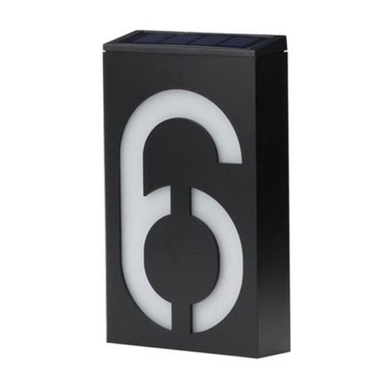 Solar Powered 0-9 LED Light House Address Number Street Road Doorplate Wall Lamp