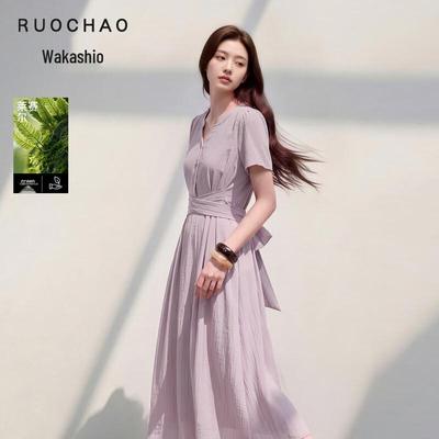 Women's Lyocell Linen A-Line Long Dress