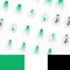24 Pezzi/Set Unghie Veloci Giorno di San Patrizio Fiori Verdi Adesivo Unghie Finte Indossabili Impermeabili Manicure Unghie Finite