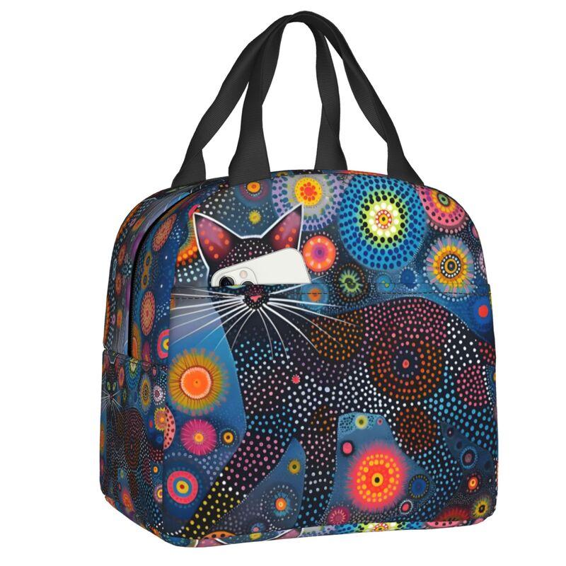 Custom Yayoi Kusama Abstract Painting Insulated Lunch Bag for Women Resuable Cooler Thermal Lunch Box Kids School Children