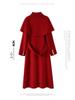 Women's Double-Sided Wool Coat, Extra Long Hepburn Style with Detachable Shawl – Fashionable Autumn/Winter Outerwear