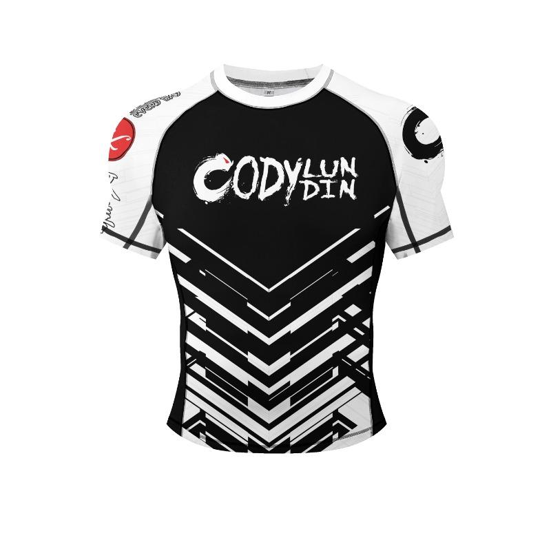 Handsome Men Running Compression T-shirts Sportswear Gym Rash Guard With Silicon Hem Boxing Training Jiu Jitsu Bjj Sports Tops