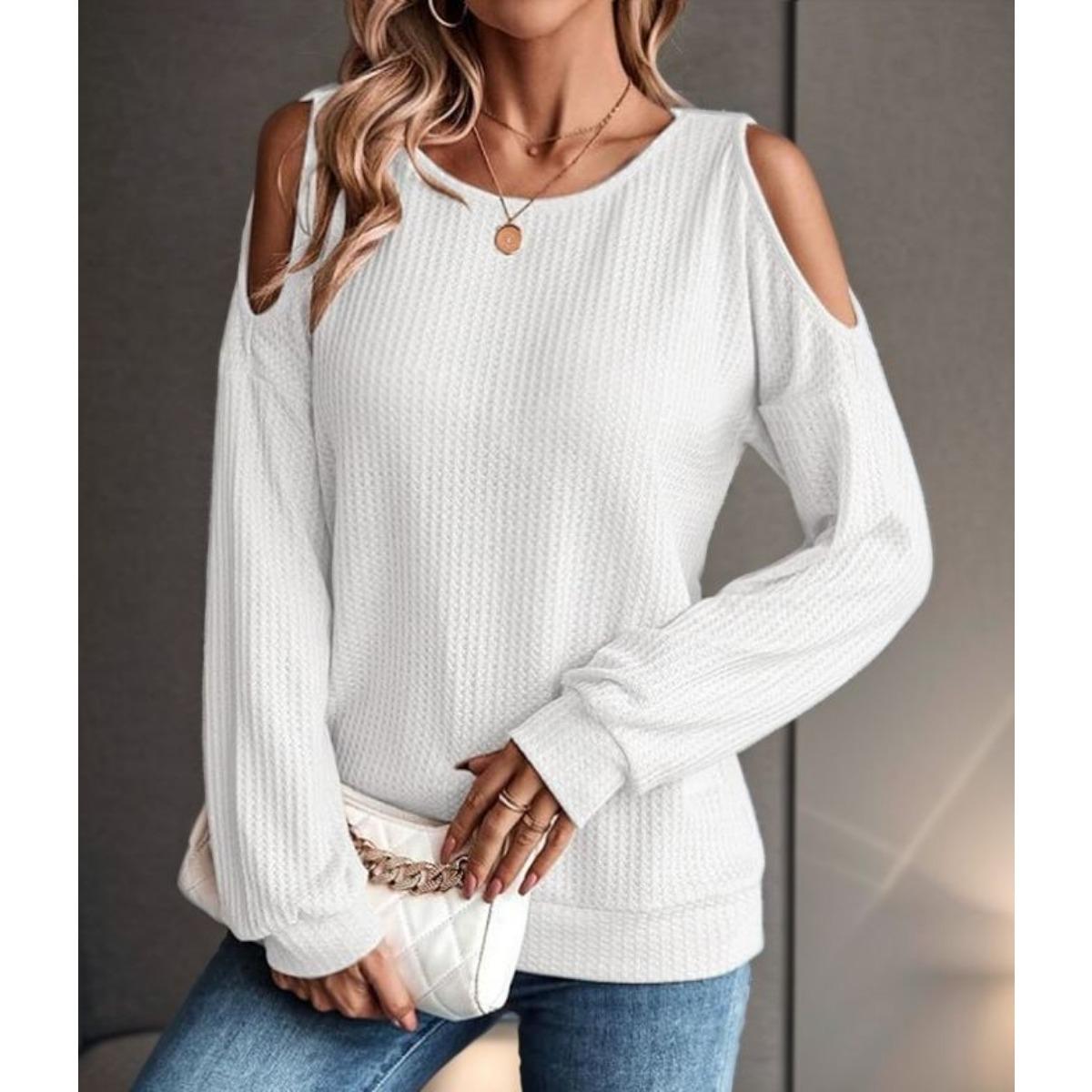 Fall Winter New Women s Off Shoulder Loose Casual Long Sleeve T-shirt Top For European American Cross-border S