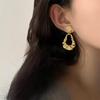 Einfache unregelmäßige Vintage Metallohrringe ohne Ohrlöcher Ohrklemme für Damen